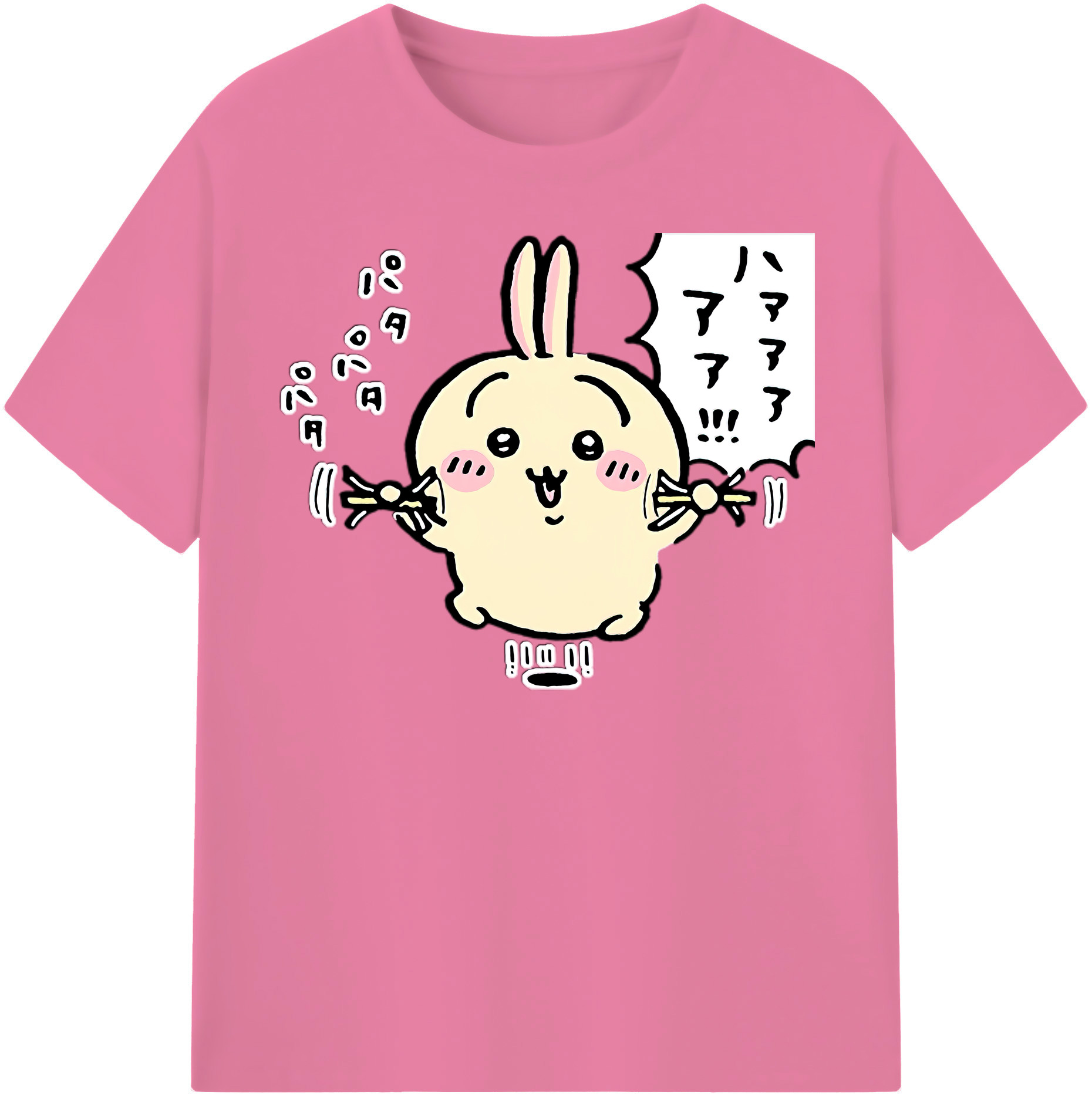 （画像用） ちいかわ うさぎ Chii-kawa usagi 綿100％半袖Tシャツ（フロントプリント）